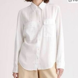 White Quince Tencel Button-Up Shirt